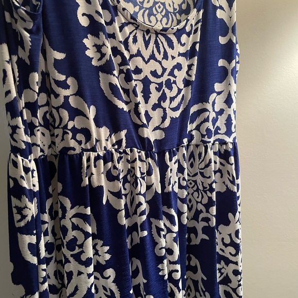 Blue/white Maxi Dress Sz Medium - Picture 3 of 5